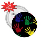 Handprints Hand Print Colourful 2.25  Buttons (100 pack)  Front