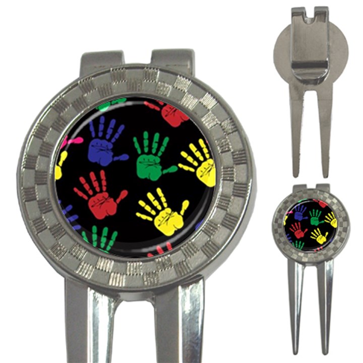 Handprints Hand Print Colourful 3-in-1 Golf Divots