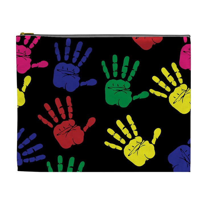 Handprints Hand Print Colourful Cosmetic Bag (XL)