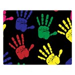 Handprints Hand Print Colourful Two Sides Premium Plush Fleece Blanket (Large) 80 x60  Blanket Back