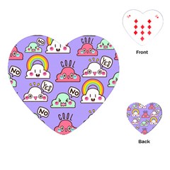 Cloud Seamless Pattern Playing Cards Single Design (heart)