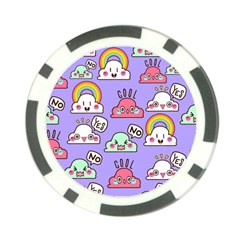 Cloud Seamless Pattern Poker Chip Card Guard by Apen