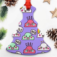 Cloud Seamless Pattern Christmas Tree Ornament (two Sides)