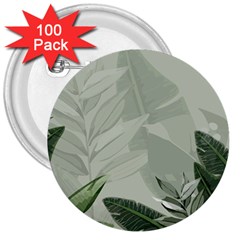 Banana Leaf Plant Pattern 3  Buttons (100 Pack) 