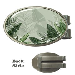 Banana Leaf Plant Pattern Money Clips (oval) 