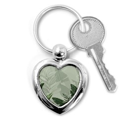 Banana Leaf Plant Pattern Key Chain (heart) by anzea