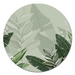 Banana Leaf Plant Pattern Magnet 5  (Round) Front