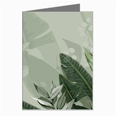 Banana Leaf Plant Pattern Greeting Card by anzea