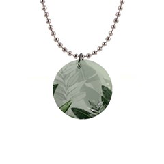 Banana Leaf Plant Pattern 1  Button Necklace by anzea