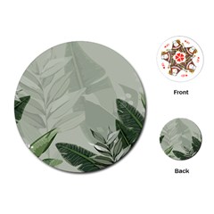 Banana Leaf Plant Pattern Playing Cards Single Design (round)