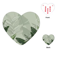 Banana Leaf Plant Pattern Playing Cards Single Design (heart)