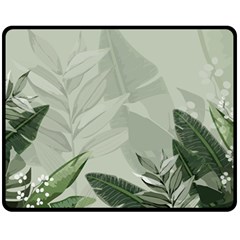 Banana Leaf Plant Pattern Fleece Blanket (medium) by anzea