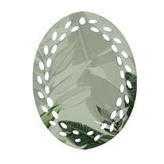 Banana Leaf Plant Pattern Ornament (oval Filigree) by anzea