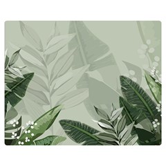 Banana Leaf Plant Pattern Two Sides Premium Plush Fleece Blanket (teen Size)