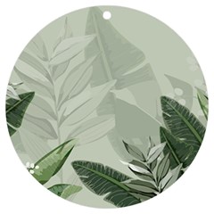 Banana Leaf Plant Pattern Uv Print Acrylic Ornament Round by anzea