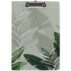 Banana Leaf Plant Pattern A4 Acrylic Clipboard by anzea