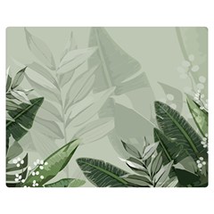 Banana Leaf Plant Pattern Premium Plush Fleece Blanket (medium)