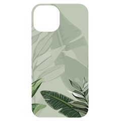 Banana Leaf Plant Pattern Iphone 14 Black Uv Print Case by anzea