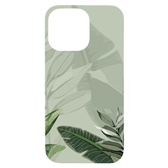 Banana Leaf Plant Pattern Iphone 14 Pro Max Black Uv Print Case by anzea