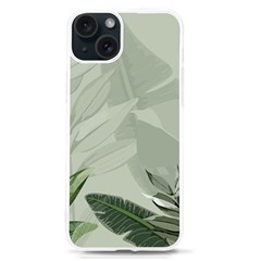 Banana Leaf Plant Pattern Iphone 15 Tpu Uv Print Case