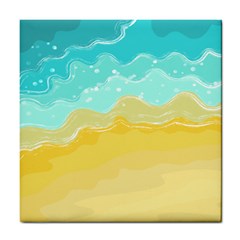 Abstract Background Beach Coast Tile Coaster