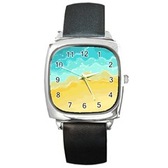 Abstract Background Beach Coast Square Metal Watch by anzea