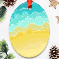 Abstract Background Beach Coast Oval Ornament (two Sides)