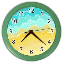 Abstract Background Beach Coast Color Wall Clock