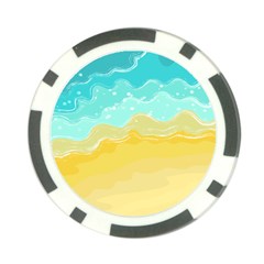 Abstract Background Beach Coast Poker Chip Card Guard