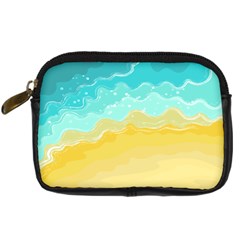 Abstract Background Beach Coast Digital Camera Leather Case by anzea