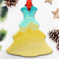 Abstract Background Beach Coast Ornament (christmas Tree) 