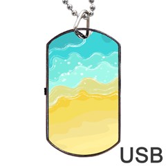 Abstract Background Beach Coast Dog Tag Usb Flash (one Side) by anzea