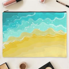 Abstract Background Beach Coast Cosmetic Bag (xxxl) by anzea