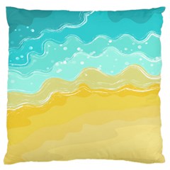 Abstract Background Beach Coast Large Premium Plush Fleece Cushion Case (two Sides)