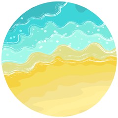 Abstract Background Beach Coast Wooden Puzzle Round