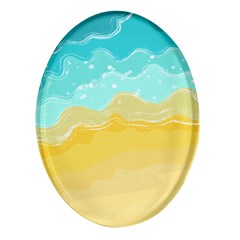 Abstract Background Beach Coast Oval Glass Fridge Magnet (4 Pack) by anzea