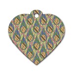 Tribal Background Boho Batik Dog Tag Heart (Two Sides) Front