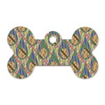 Tribal Background Boho Batik Dog Tag Bone (One Side) Front