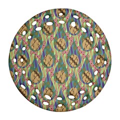 Tribal Background Boho Batik Ornament (round Filigree)