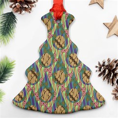 Tribal Background Boho Batik Christmas Tree Ornament (two Sides) by anzea