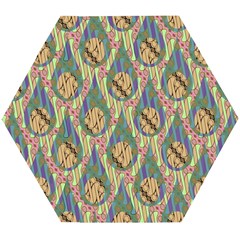 Tribal Background Boho Batik Wooden Puzzle Hexagon