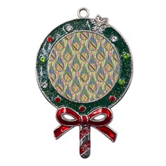 Tribal Background Boho Batik Metal X mas Lollipop With Crystal Ornament by anzea