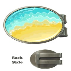 Abstract Background Beach Coast Money Clips (oval) 