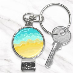 Abstract Background Beach Coast Nail Clippers Key Chain