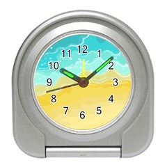 Abstract Background Beach Coast Travel Alarm Clock by anzea