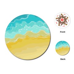 Abstract Background Beach Coast Playing Cards Single Design (round)