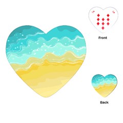 Abstract Background Beach Coast Playing Cards Single Design (heart)