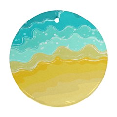 Abstract Background Beach Coast Round Ornament (two Sides)