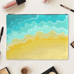 Abstract Background Beach Coast Cosmetic Bag (xl) by anzea