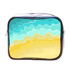 Abstract Background Beach Coast Mini Toiletries Bag (one Side) by anzea